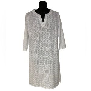 Talbots White Eyelet Beach Coverup Tunic